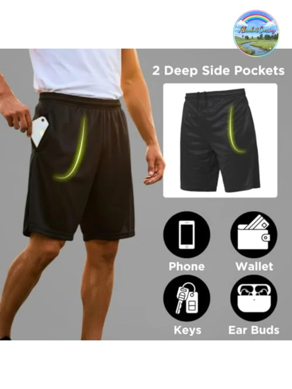 5 Pack Men's Athletic Basketball Shorts with Pockets